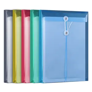 书桌文件收纳器填充文件夹存储绳锁A4办公文件架文件袋透明彩色聚丙烯塑料5-10个/塑料袋