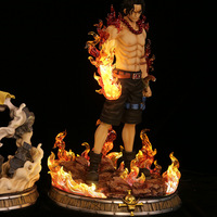 Figurine personnalisée Anime Figure Dream Ace GK Sculpture à double tête n ° 42CM Fire Fist Ace Statue Model Display Figure