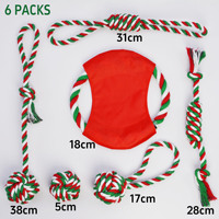 Jouets à mâcher en corde pour chien de style Noël en gros, interaction, jeu de traction, jouets en corde épaisse pour chiens de petite, moyenne et grande taille