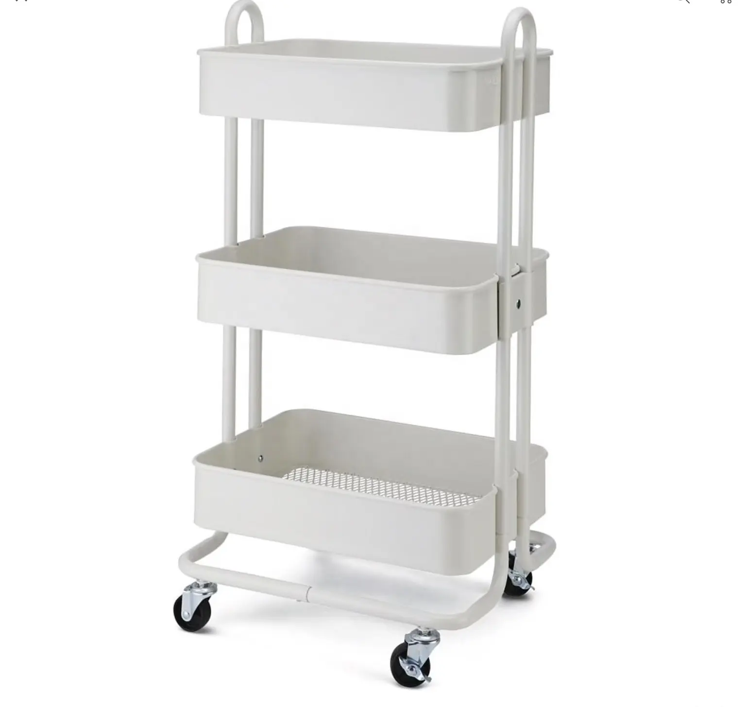 customized design powder coating 3 tier rolling utility cart metal kitchen with wheels