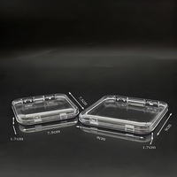 Boîtes de rangement transparentes personnalisées écologiques en gros avec couvercles, étuis en plastique anti-poussière pour fournitures de nail art et épingles à badges