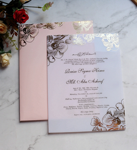 Large size Doc acrylic invitation card templates the Golden Wedding Foiling design Floral rose with envelope and RSVP card - Product Image 6