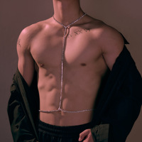 Chaîne de corps audacieuse et exagérée en strass pour homme - Grande taille - Style européen-américain - Quatre saisons - Sensuelle et sexy