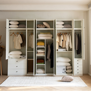 Armoire en acier <span class=keywords><strong>avec</strong></span> étagères intérieures et tringle de suspension, meuble de rangement métallique pour vêtements, mobilier de chambre à coucher <span class=keywords><strong>avec</strong></span> tiroirs - Product Image 4