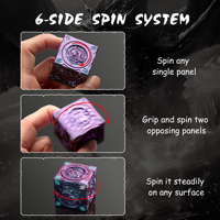 Dés de dragon à changement de couleur violet-bleu, cube rotatif à 6 faces pour les jeux de rôle et les collectionneurs