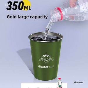 304 Stainless Steel Cup Outdoor <b>Camping</b> Mug Travel Portable Food Grade Direct Drink Beer Tumbler - Product Image 3