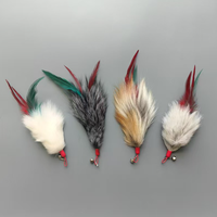 Jouet interactif pour chat avec queue en plumes et fourrure de lapin, accessoire d'exercice pour chaton, fournitures pour animaux de compagnie