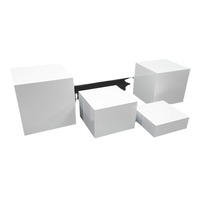 Buffet blanco Acrílico Mesa Riser Cube Display Nesting Risers Lucite Square Food Pedestal Box Display