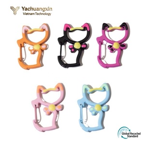 Colorful <b>cat</b> spring coil keychain baked paint spring buckle accessories alloy irregular <b>ring</b> buckle - Product Image 6