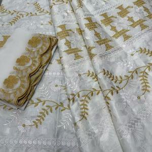 Tissu Jacquard <span class=keywords><strong>Bazin</strong></span> Riche en Coton Peigné 100% Biologique - Antistatique, Ignifuge, Résistant à l'Eau - <span class=keywords><strong>Mariage</strong></span> Nigérian - Product Image 6