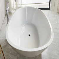 Grenzüberschreitende Neue Einfache Freistehende Acryl-Badewanne für Kleine Wohnungen, Badezimmer, Ferienwohnungen und Hotels, Tiefe Wanne für Erwachsene, Modernes Design