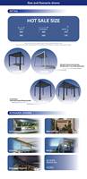DEEZON OEM Kits de système de pergola électrique Kits de terrasse Pergola de toit à persienne en aluminium de jardin avec pavillon à rideaux