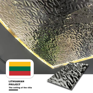 Foshan - Placa de Techo Decorativa de Acero Inoxidable 304 con Ondas de Agua <span class=keywords><strong>en</strong></span> Relieve 3D, Diseño Original de Fábrica - Product Image 5