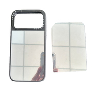 Coque de téléphone 2-en-1 avec panneau arrière remplaçable et porte-cartes miroir, design de luxe, en plastique, pour iPhone 17 Pro Max