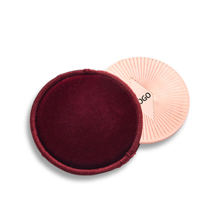 Rose Gold Double Sided Big Size Round Eco-friendly Cosmetic <b>Compact</b> Pocket <b>Mirror</b> with Red Velvet Pouch - Product Image 2