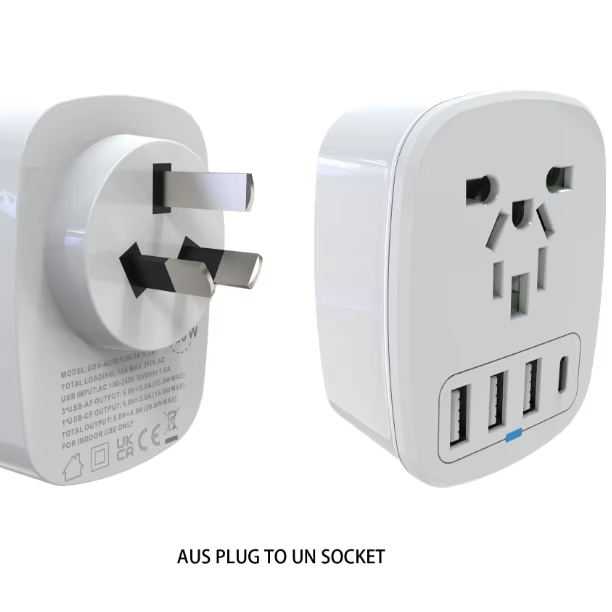 HONPNK USK -AU901UN-3A1C20 18W All Worldwide Charging Needs Universal Plug Socket for US Canada UK Australia Travel Adapter