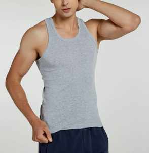 <span class=keywords><strong>Camiseta</strong></span> sin mangas de algodón de verano para <span class=keywords><strong>hombre</strong></span>, chaleco de algodón Con parte inferior deportiva para estudiantes, chaleco suelto de algodón blanco, Tops - Product Image 3