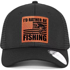 Nouvelle casquette en cuir style export avec étiquette en maille pour homme, respirante, pour l'été, casquette de camionneur à visière incurvée, casquette de baseball pare-soleil pour l'extérieur - Product Image 2