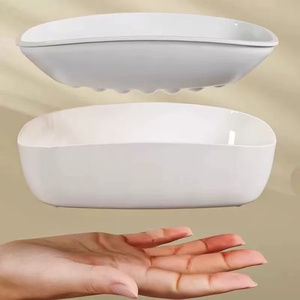 <span class=keywords><strong>Porte</strong></span>-<span class=keywords><strong>savon</strong></span> moderne en plastique à deux niveaux avec plateau auto-drainant et support, écologique, pour hôtels et salles de bain scolaires - Product Image 4