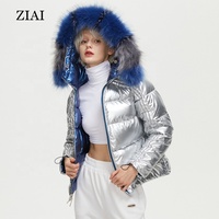 Vente en gros manteau réversible en duvet pour femmes col court en fourrure capuche femmes manteaux réversibles d'hiver Parka femme manteau à bulles veste bouffante
