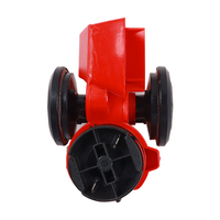 Klaxon pour voiture 12V 150dB Rouge avec pompe électrique compacte à double tonalité Sirène forte pour voiture camion