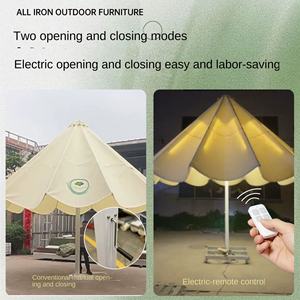 Parasol géant personnalisé pour aménagement extérieur, résistant au vent, léger, télécommandé, imperméable, pour plage, 100 mm - Product Image 6
