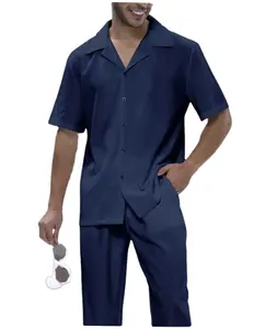 Summer suit men's Slim casual short-sleeved workwear hotel uniform housekeeping shirts trousers