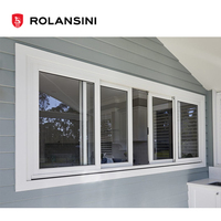 Ventana Corredera de Aluminio Comercial Resistente a Impactos de Huracanes, Diseño Europeo Popular en España, Ventanas de Aluminio
