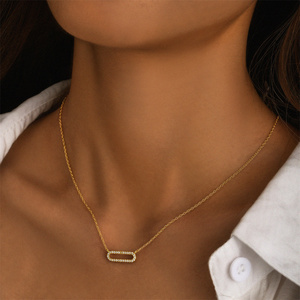 Collar con Colgante Ovalado de Plata de Ley 925 CANNER con Circonitas, Diseño de Lazo y Árbol de Coco, Collar de Lujo con Lazo y Diamantes CZ para Mujer - Product Image 4