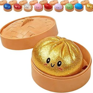 Nouveau jouet à presser BOTU en forme de dumpling, plateau inclus, jouet anti-stress à remontée lente, jouet à pétrir, jouets moelleux à presser, jeux de fête et cadeaux - Product Image 4