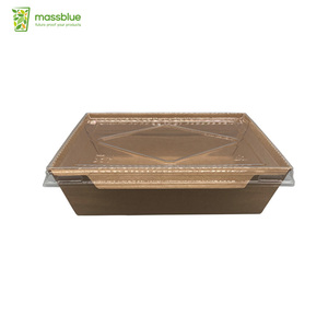 Impresión de logotipo personalizado <span class=keywords><strong>para</strong></span> <span class=keywords><strong>llevar</strong></span> <span class=keywords><strong>comida</strong></span> rápida plegable Kraft ensalada de caja de embalaje de papel con tapa - Product Image 1