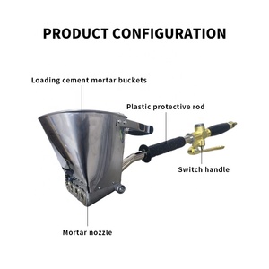 אקדח מרסס מלט, רב תכליתי עמיד למים, מכונת ריסוס ציפוי עבור קירות פנימיים וחיצוניים - Product Image 5