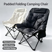 Fauteuil lune moderne rembourré, épaissi et renforcé, réglable en 4 positions, portable, pour camping, pêche et randonnée