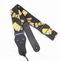 Sangle de guitare en tissu Jean pour sangle acoustique électrique Décoration Simpson Cartoon