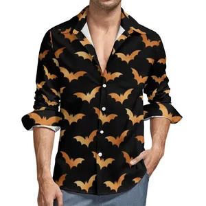 Camicia da uomo <span class=keywords><strong>con</strong></span> motivo <span class=keywords><strong>a</strong></span> <span class=keywords><strong>pipistrello</strong></span> stampato 3D <span class=keywords><strong>con</strong></span> motivo <span class=keywords><strong>a</strong></span> zucca camicia Casual <span class=keywords><strong>a</strong></span> maniche lunghe da uomo camicia ampia Streetwear - Product Image 3