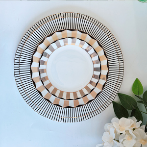 Light Luxury Hotel Dinner Plate Gold Rim On-Glazed Porcelain Dishes Wedding Event <b>Dinnerware</b> Set - Product Image 1