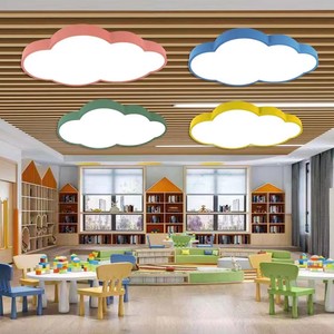 Lampadari a LED a Forma di <span class=keywords><strong>Nuvola</strong></span>, Illuminazione Creativa per Hotel, Centri Commerciali, Asili e Aule Scolastiche, Lampada Sospesa in Ferro Bianco - Product Image 2