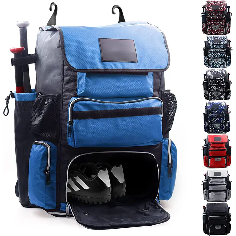 Kunden spezifische Oxford Baseball Aufbewahrung rucksack Square Roller Softball Trainings tasche mit Rädern Outdoor Sport Zubehör