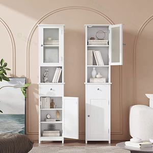 Morden Cheap <strong>Tall</strong> White <strong>Free</strong> <strong>Standing</strong> Floor Waterproof Space Saving <strong>Bathroom</strong> Cupboard Storage <strong>Cabinet</strong> for Washroom - Product Image 3