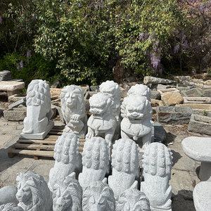 Estatuas de Perros Foo Fu Talladas a Mano de Diseño Moderno, Piedra Natural de Mármol y Granito para Decoración de Jardín, Exteriores, Hogar y Parque - Product Image 5