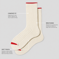 Chaussettes de sport mi-mollet côtelées en mélange de coton épais et rembourré, à rayures rouges, pour hommes, idéales pour la course en extérieur et la gym