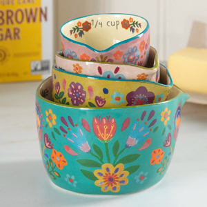 <span class=keywords><strong>Tazas</strong></span> <span class=keywords><strong>Medidoras</strong></span> de Cerámica y Porcelana con Diseño Floral para Cocina - Product Image 4