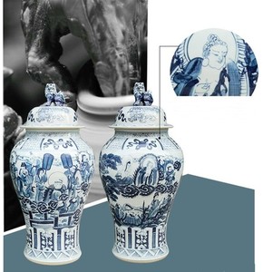 Modern Gold <b>Ginger</b> <b>Jar</b>, Blue and White Ceramic and Porcelain Flower Vases for Hotel, Modern Luxury Business Gifts Home Decor - Product Image 2