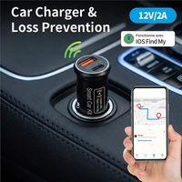 Chargeur de voiture 2-en-1 avec GPS et dispositif de localisation anti-perte, sans carte SIM requise pour véhicules