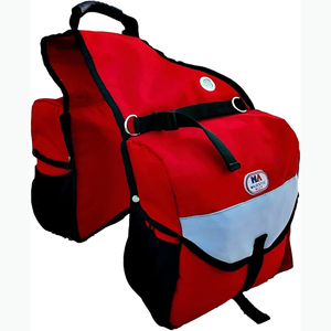 Échantillon gratuit rembourré réfléchissant avec poches et porte-bouteille d'eau, sac de selle équestre durable - Product Image 1