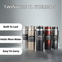 Nouvelle Bouteille Thermos Écologique 1L en Acier Inoxydable 316, Grande Capacité, Portable, Double Paroi Sous Vide, Cadeau Promotionnel d'Entreprise 2026