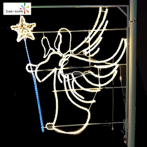 Decoraciones navideñas comerciales, árbol de Navidad LED bidimensional con ángel, farola de calle. - Product Image 4