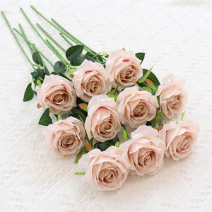 Colorido 9cm solo tallo blanco rojo Rosa seda flores artificiales rosa para boda decoración <span class=keywords><strong>del</strong></span> hogar - Product Image 5