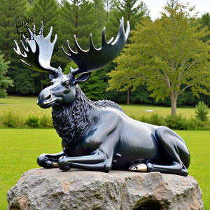 Escultura de Animales Realista de Metal para Decoración de Jardín de <span class=keywords><strong>Tamaño</strong></span> <span class=keywords><strong>Real</strong></span>, Estatua de <span class=keywords><strong>Alce</strong></span> de Bronce de <span class=keywords><strong>Tamaño</strong></span> Natural - Product Image 3