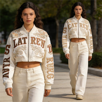 Veste de baseball personnalisée pour femme, en cuir véritable, avec patch brodé, veste de moto, veste de course